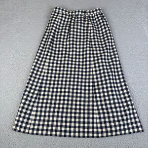 Vintage Jaeger Wool Skirt Womens 12 Blue White Plaid Tweed Lined Pocket Academia